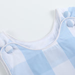 Large Blue Check Bubble Romper - Lil Cactus
