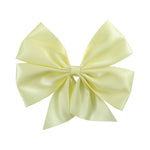 Lemon Chiffon Satin Large Bow Hair Clip - Lil Cactus