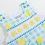 Lemon Smocked Shortalls - Lil Cactus