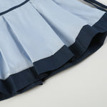 Light Blue and Dark Blue Ribbon Dress and Bloomers - Lil Cactus