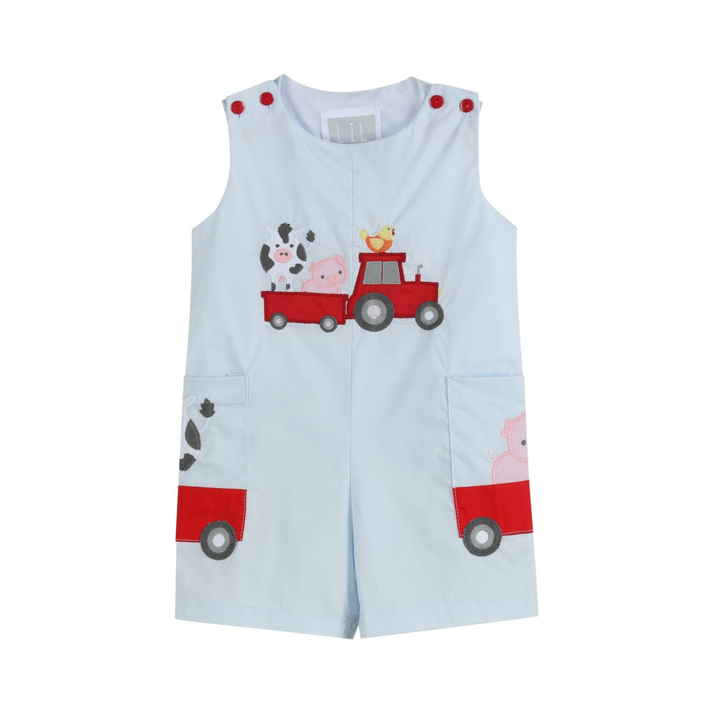 Light Blue Barnyard Pocket Shortalls - Lil Cactus