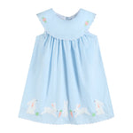 Light Blue Bunny and Flowers Dress - Lil Cactus