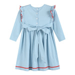 Light Blue Christmas Tree Smocked Knit Dress - Lil Cactus