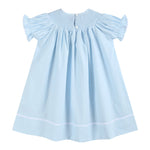 Light Blue Crosses Smocked Bishop Dress - Lil Cactus