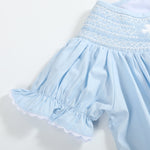 Light Blue Crosses Smocked Bishop Dress - Lil Cactus