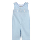 Light Blue Crosses Smocked Overalls - Lil Cactus