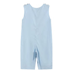 Light Blue Crosses Smocked Overalls - Lil Cactus