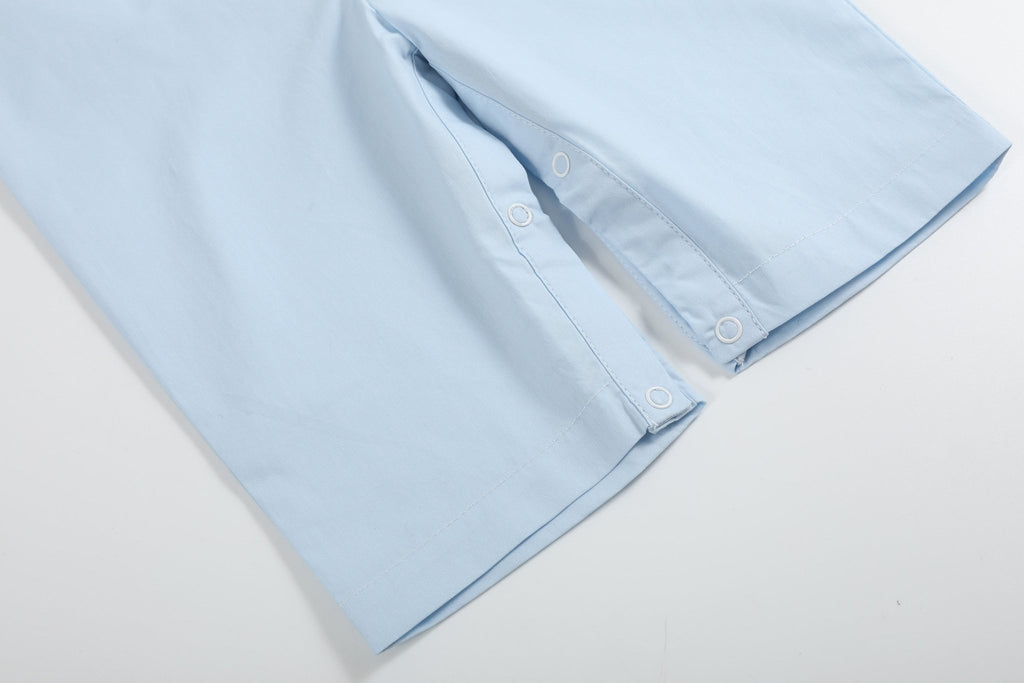 Light Blue Crosses Smocked Overalls - Lil Cactus