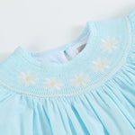 Light Blue Daisy Smocked Bishop Dress - Lil Cactus