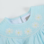 Light Blue Daisy Smocked Dress and Bloomer Set - Lil Cactus