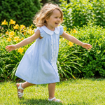 Light Blue Easter Bunny Ruffle Yoke Dress - Lil Cactus