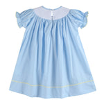 Light Blue Easter Smocked Bishop Dress - Lil Cactus