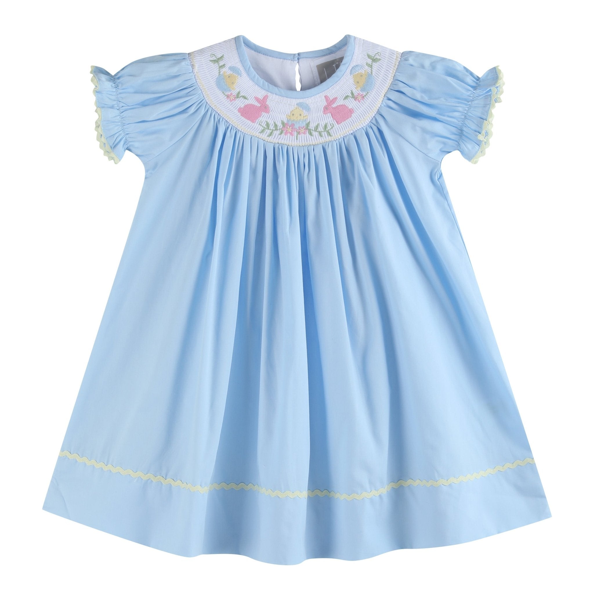 Lil Cactus Baby Dress Light Blue Easter Smocked Bishop Dress - 6Y, Outfit, Cotton Lil Cactus Baby Dress Light Blue Easter Smocked Bishop Dress - 6Y, Outfit, Cotton