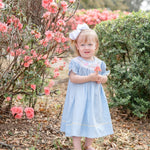 Light Blue Easter Smocked Bishop Dress - Lil Cactus