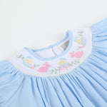 Light Blue Easter Smocked Bishop Dress - Lil Cactus