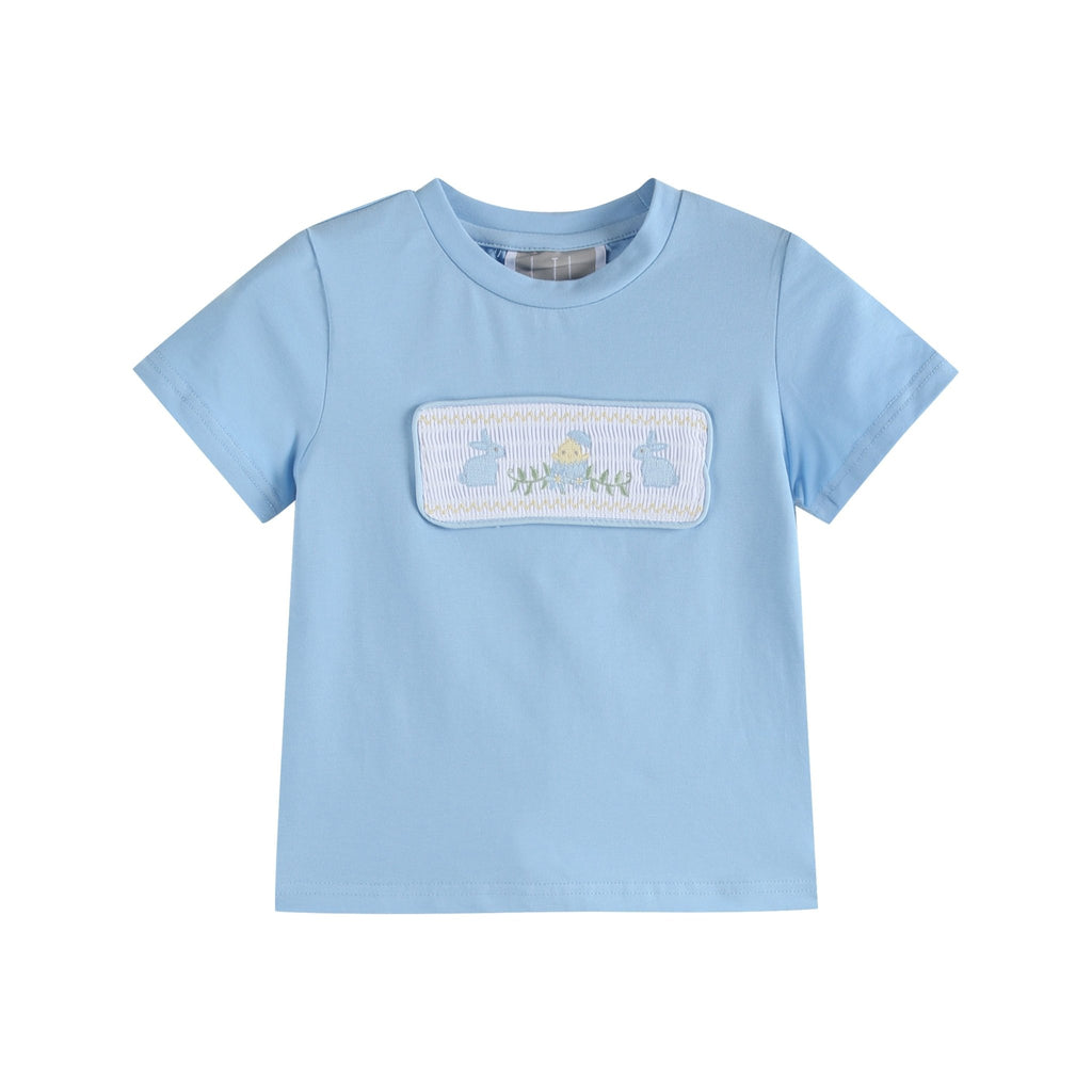 Light Blue Easter Smocked T-Shirt and Shorts Set - Lil Cactus
