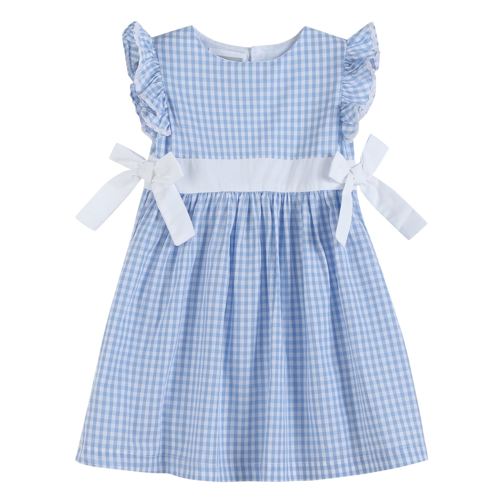 Light Blue Gingham A-Line Dress, 12-18M
