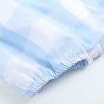 Light Blue Gingham American Flag Romper - Lil Cactus