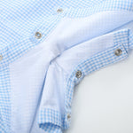 Light Blue Gingham Easter Bunny Applique Shortalls - Lil Cactus