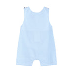 Light Blue Gingham Easter Egg and Bunnies Smocked Shortall - Lil Cactus