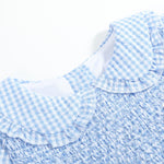 Light Blue Gingham Smocked Dress - Lil Cactus