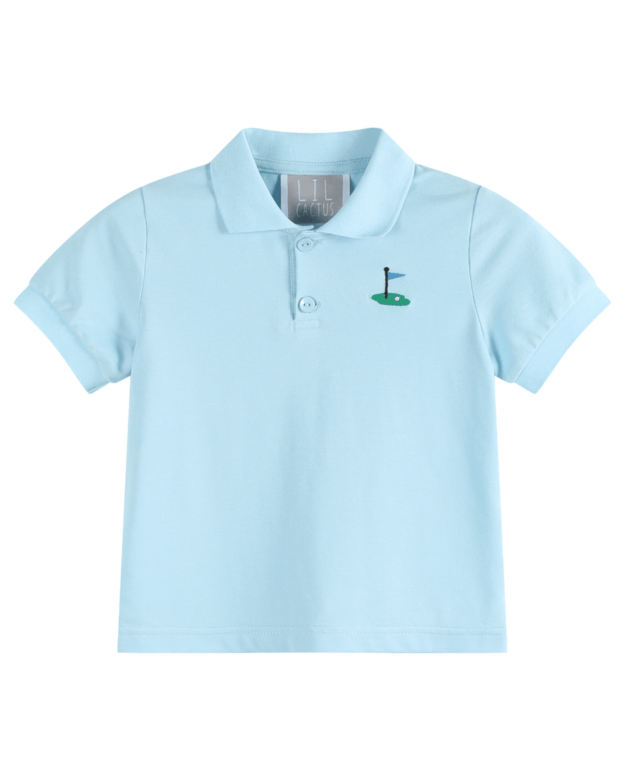 Light Blue Golf Hole Polo Shirt - Lil Cactus