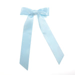 Light Blue Long Tail Hair Bow Clip - Lil Cactus