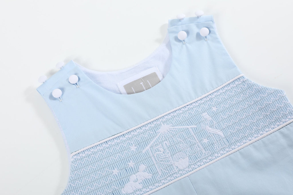 Light Blue Nativity Overalls - Lil Cactus
