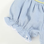 Light Blue Nativity Smocked Bishop Sleeve Dress - Lil Cactus