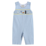 Light Blue Nativity Smocked Overalls - Lil Cactus