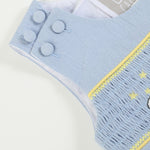 Light Blue Nativity Smocked Overalls - Lil Cactus