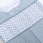 Light Blue Pinstripe Smocked Jon Jons - Lil Cactus