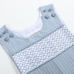 Light Blue Pinstripe Smocked Jon Jons - Lil Cactus