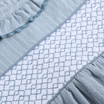 Light Blue Pinstripe Smocked Ruffle Dress - Lil Cactus