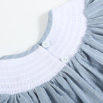 Light Blue Pinstripe Turkey Smocked Bishop Dress - Lil Cactus