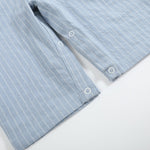 Light Blue Pinstripe Turkey Smocked Overalls - Lil Cactus