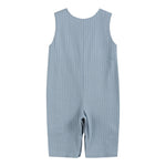 Light Blue Pinstripe Turkey Smocked Overalls - Lil Cactus