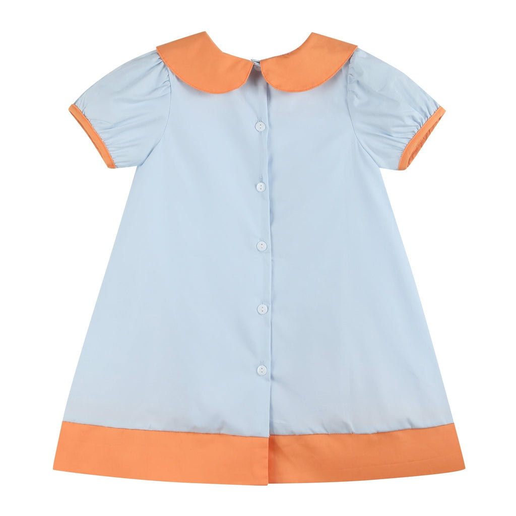 Light Blue Pumpkin Applique Collared Dress - Lil Cactus