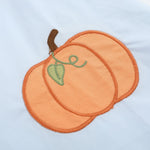 Light Blue Pumpkin Applique Collared Dress - Lil Cactus