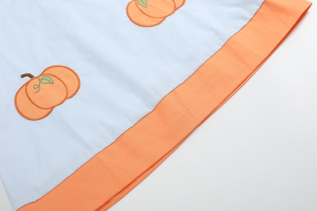 Light Blue Pumpkin Applique Collared Dress - Lil Cactus