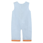 Light Blue Pumpkin Applique Overalls - Lil Cactus