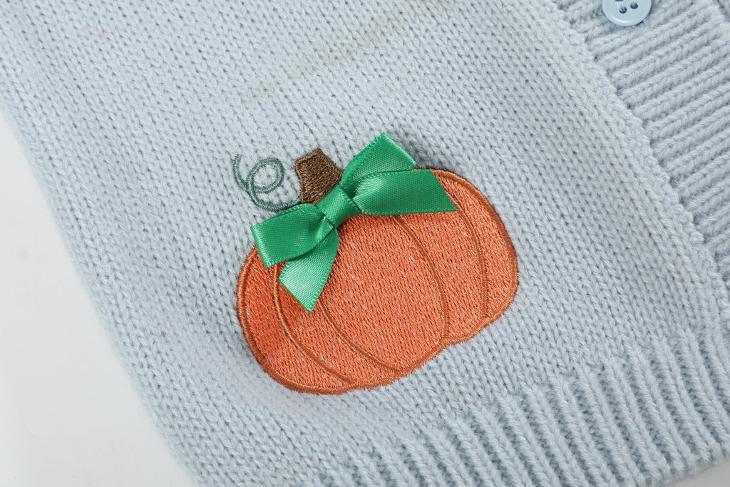 Light Blue Pumpkin Girls Cardigan - Lil Cactus