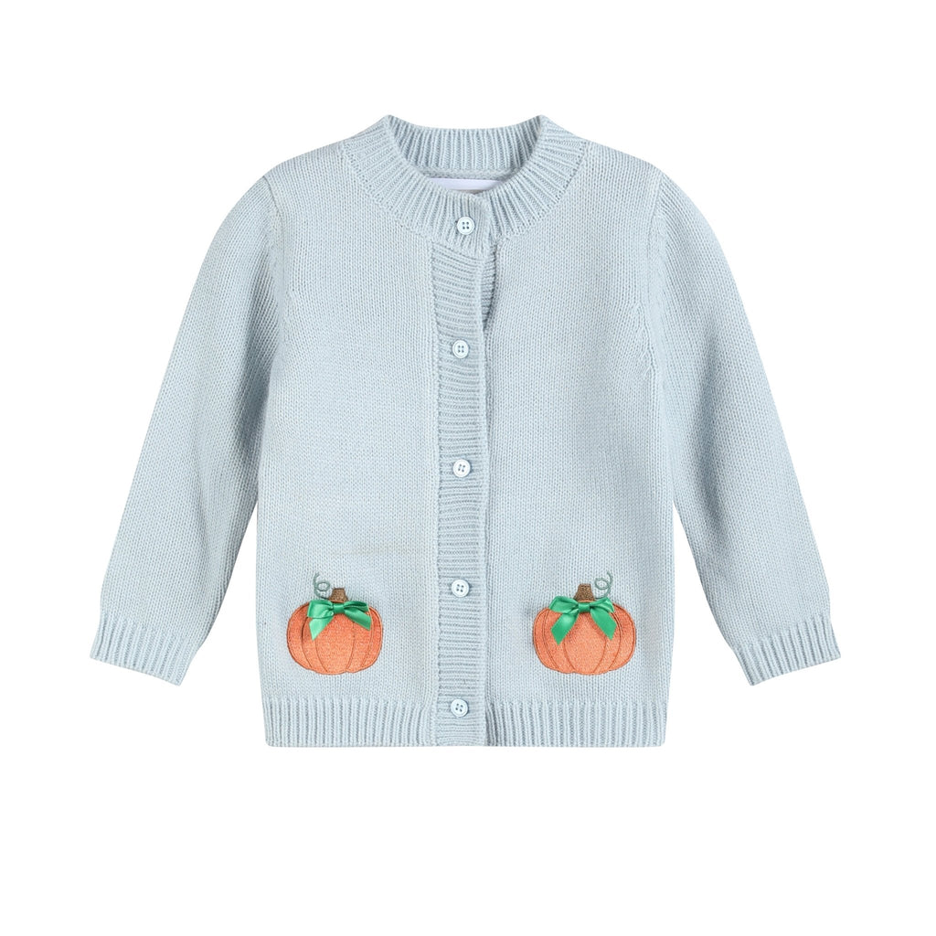 Light Blue Pumpkin Girls Cardigan - Lil Cactus