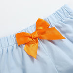 Light Blue Pumpkin Vine Smocked Dress and Bloomers - Lil Cactus