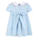 Light Blue Pumpkin Vine Smocked Dress - Lil Cactus