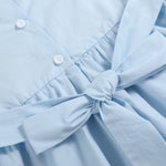 Light Blue Pumpkin Vine Smocked Dress - Lil Cactus