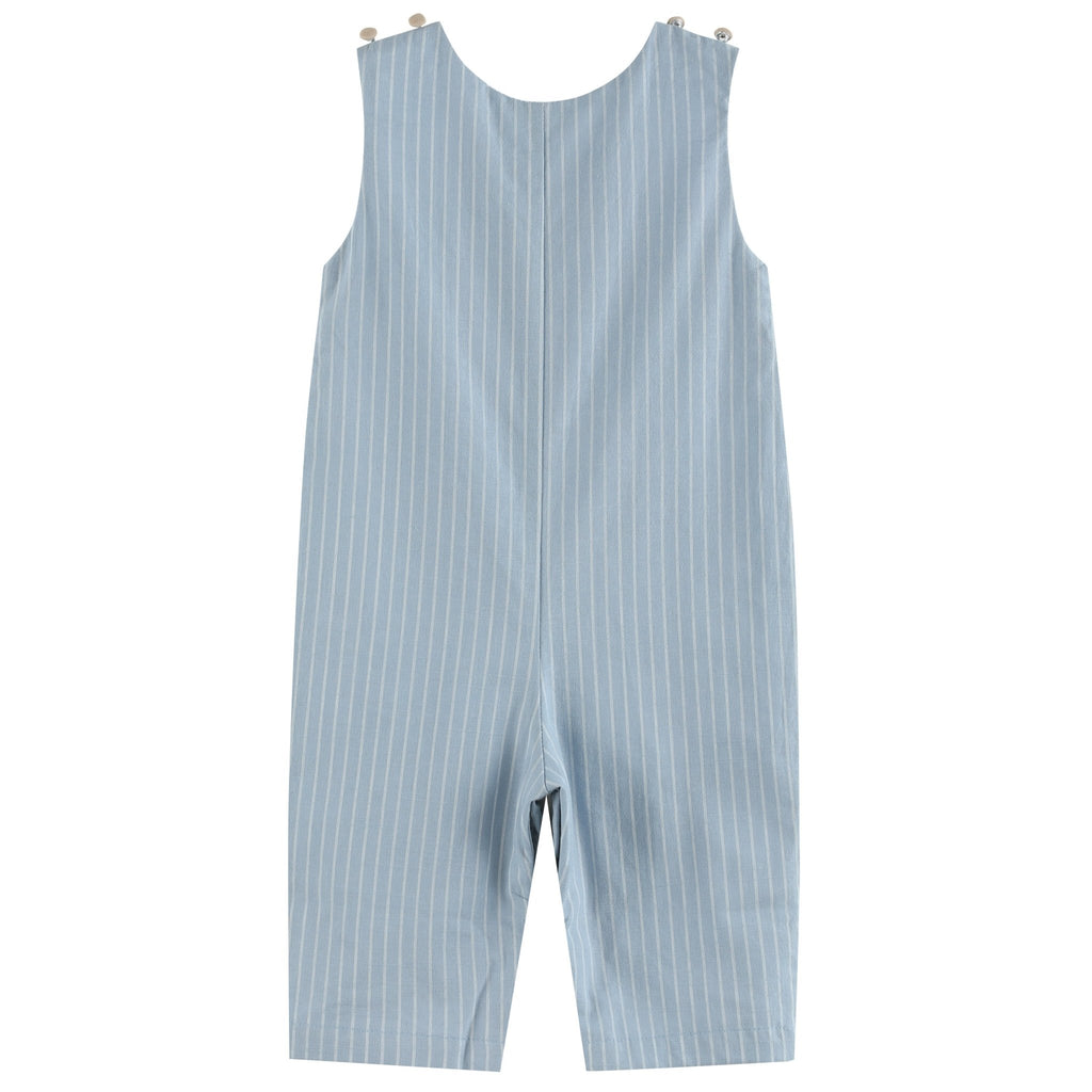 Light Blue Puppy Smocked Overalls - Lil Cactus