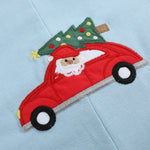 Light Blue Santa Christmas Car Overalls - Lil Cactus