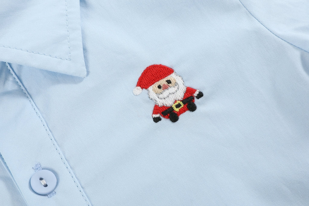 Light Blue Santa Dress Shirt - Lil Cactus