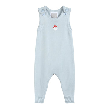 Light Blue Santa Knit Romper - Lil Cactus